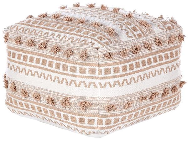 Beige bomullspuff 50 x 50 cm KARAW