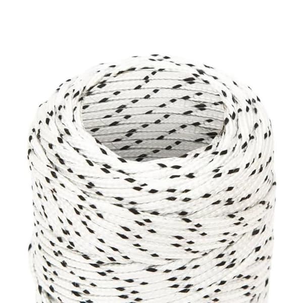 152741 vidaXL Flätat båtrep Vit 2mmx25m Polyester