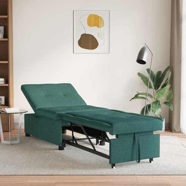 Mörkgrön Sängsoffa 194 x 67 x 37 cm tyg