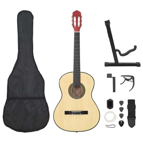 vidaXL klassisk gitarr för nybörjare 4/4 39" basträ