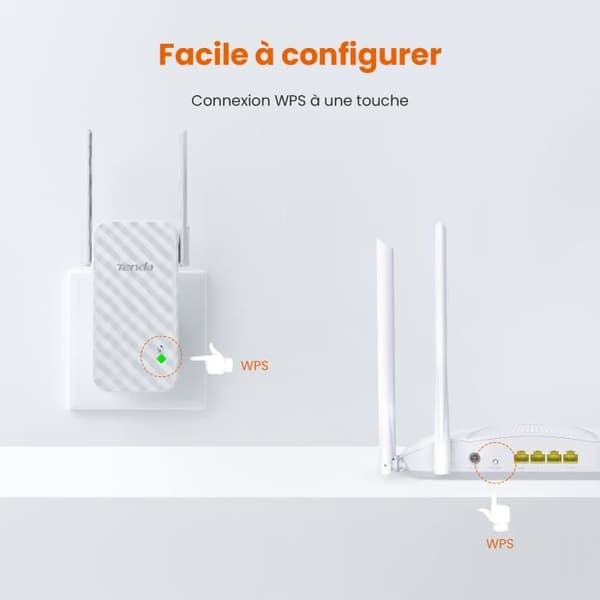 Wi-Fi-repeater 300 Mbps - Tenda - A9 - Täckning 200 m² - Väggmontering