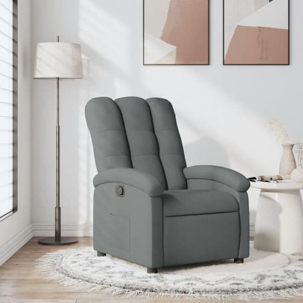 vidaXL Grå mörk fåtölj med lutning 3205381
