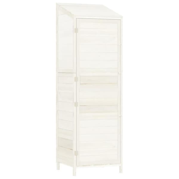 vidaXL Trädgårdsbod Vit 55x52x174,5 cm Solid granträ 152187