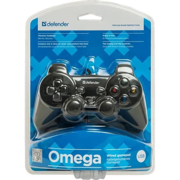 Gamepad Trådad - DEFENDER - Omega - 12 Knappar - 2 Spakar - Vibration Ja