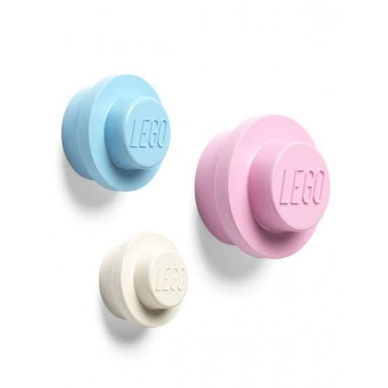 LEGO Vägghängare Set - Small, Medium, Large - Vit, Ljusblå, Rosa