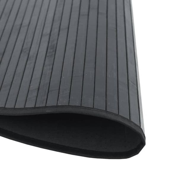 Svart rund matta 100 cm bambu