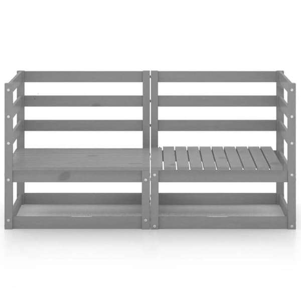 vidaXL 2-sits utomhussoffa Trädgårdssoffa Terrassmöbel Utomhusmöbel Grå trä 3075246