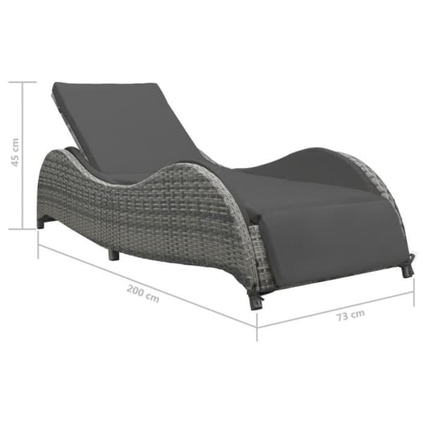 vidaXL solstol med kudde polyrotting antracit