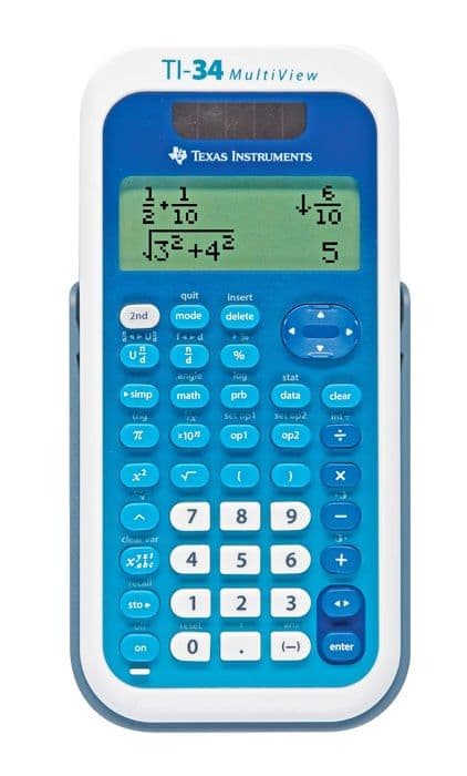 Texas Instruments TI-34 MultiView (34MV/FC/4E10) — Kalkylator, blå