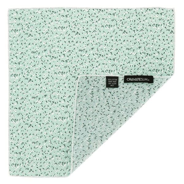 Herr kostymficka med mintgrön blommönster 100% bomull 28x28 cm