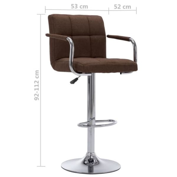 vidaXL Barstolar 2 st Brunt Tyg
