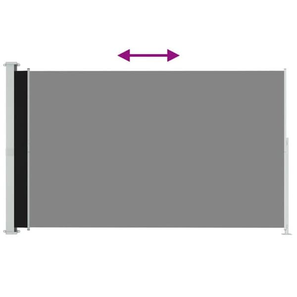 Fällbart sidobrand - vidaXL - 180x300 cm - Svart - 100% polyester - UV-beständig