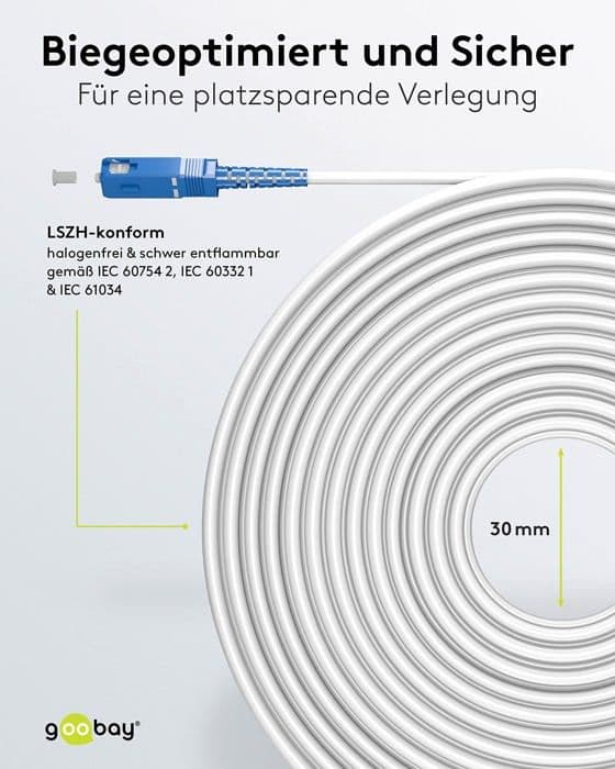Fiber optic cable - GOOBAY - 59618 - Monomode - 100 Gbit/s - Simplex connector