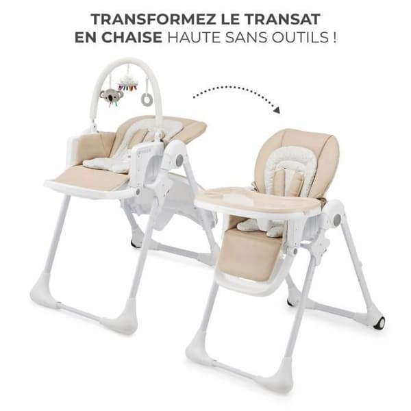 Höga barnstolen - KINDERKRAFT - TUMMIE - Beige