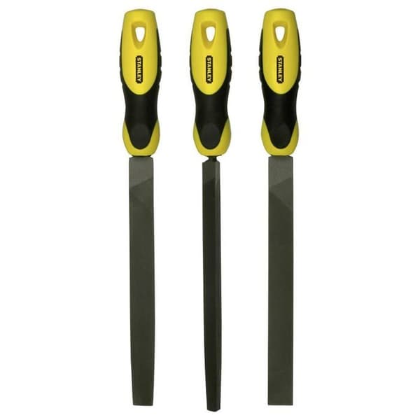 Filer - STANLEY - Halvmjuk - Kolstål - 3 stycken - 200 mm