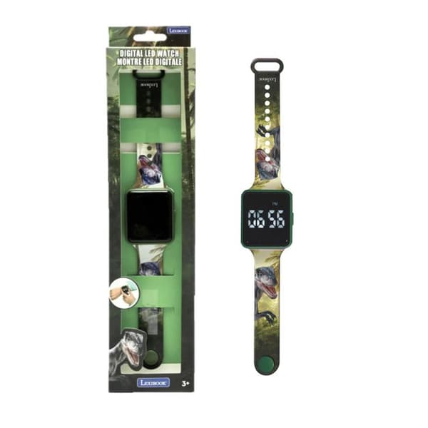 Lexibook Digital klocka LED barn Dinosauriemönster grön - justerbart armband