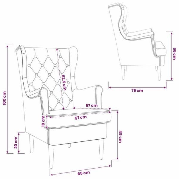vidaXL fåtölj Rosa Sammet 42029929