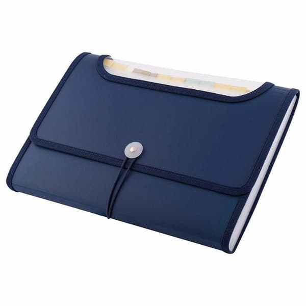 Dokumentmappe D.RECT A4, 12 fack, elastisk stängning — 33,4×24,4×3,2 cm
