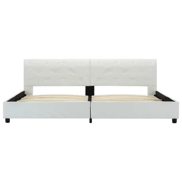 vidaXL Sängram Vit Konstläder 180 x 200 cm 284875