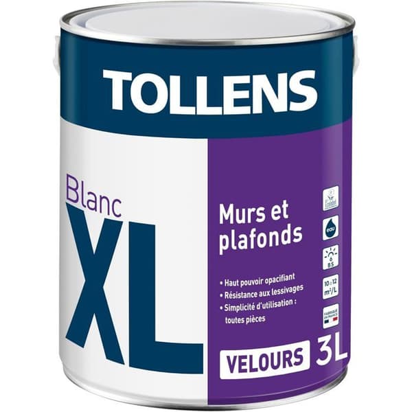 Tollens Professionell Vit Sammet 3L - Speciellt för Vardagsrum och Sovrum