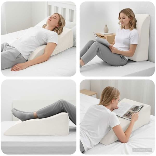 VIDAXL Kudde för ben vit 68 x 40 x 18 cm - ergonomiskt stöd, rektangulär