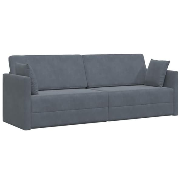Soffa Säng 2 i 1 Mörkgrå 213x144x60 cm Sammet