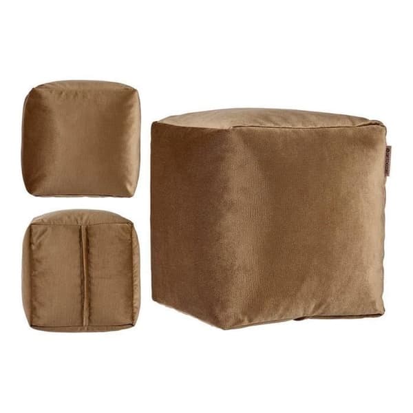 Puff - Brun - Polyester - 30 x 30 x 30 cm - Fylld med polystyren