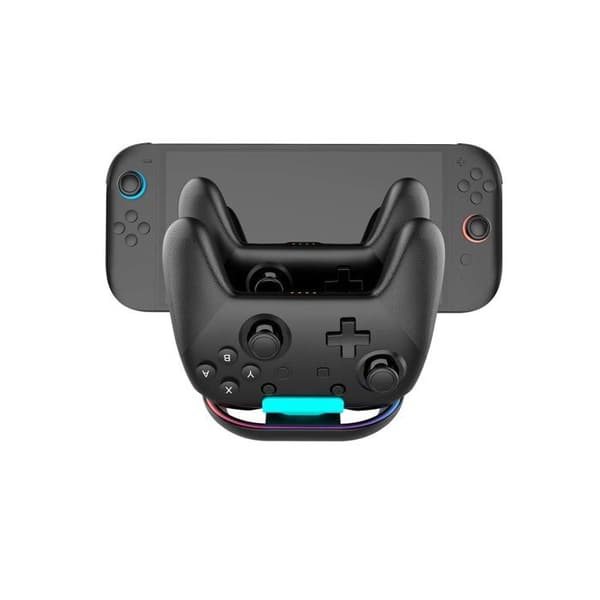 Laddningsstöd - NACON - Nintendo Switch 2 - 2 Pro-kontroller - RGB-belysning - USB Typ-C