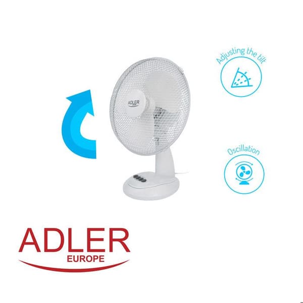 Bordsvifta - ADLER - AD 7304 - 40 cm - 90W - 3 hastigheter