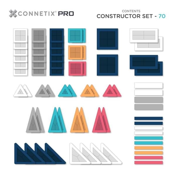 CONNETIX PRO Magnetiska Plattor Byggpaket, 70 Delar