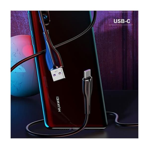 USB-C-kabel 5A USAMS 1 m Snabbladdning Svart