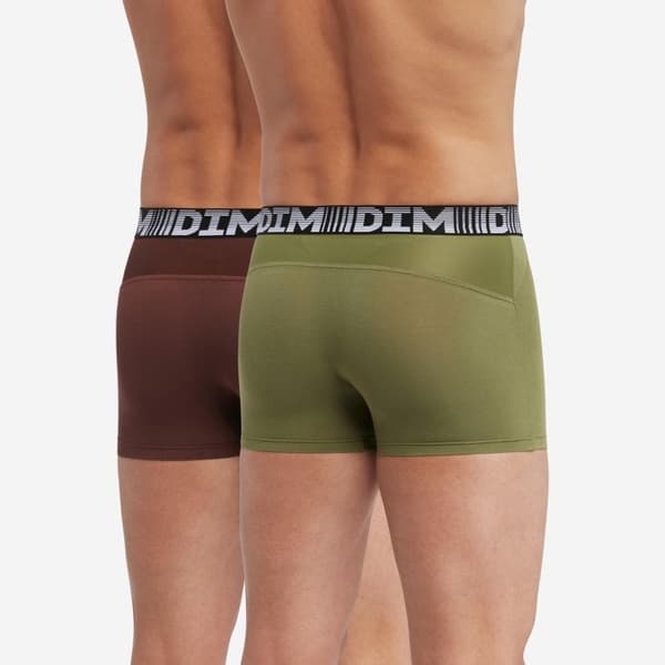 Set med 2 andningsbara boxers i bomull och lycra 3D Flex Air