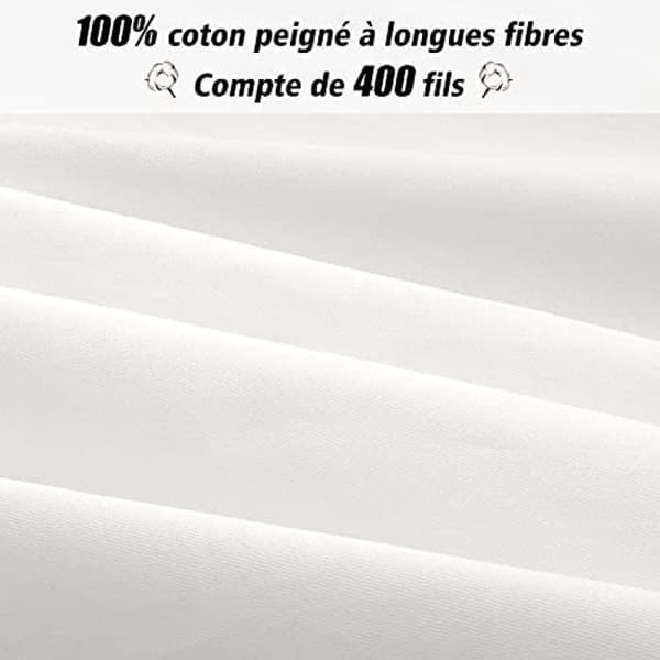 Kuddfodral - LIREX - 2-pack - 50 x 75 cm - 400 trådar - Andningsbart bomull vit