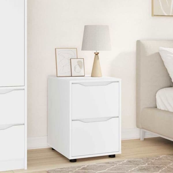Kommode - VIDAXL - 40 x 48 x 57 cm - Vit - 2 lådor - Ingenjörsträ