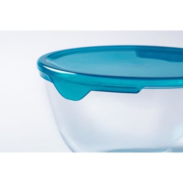 Set med 5 skålar med lock - PYREX - 1x 0,5L + 2x 1L + 2x 2L