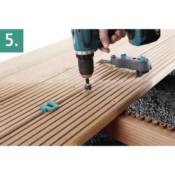 Trädäcksborrsats, med borrguide och startborr - wolfcraft 6960000