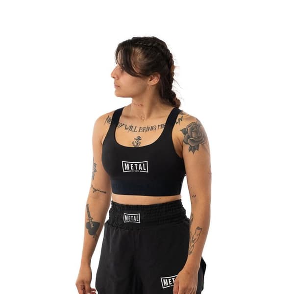 Kvinnlig elastisk sport-bh Metal Boxe