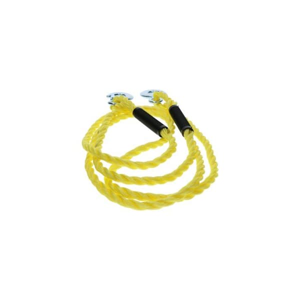 Dragkabel 10 mm 1800 kg flätad stål gul med säkerhetskrokar