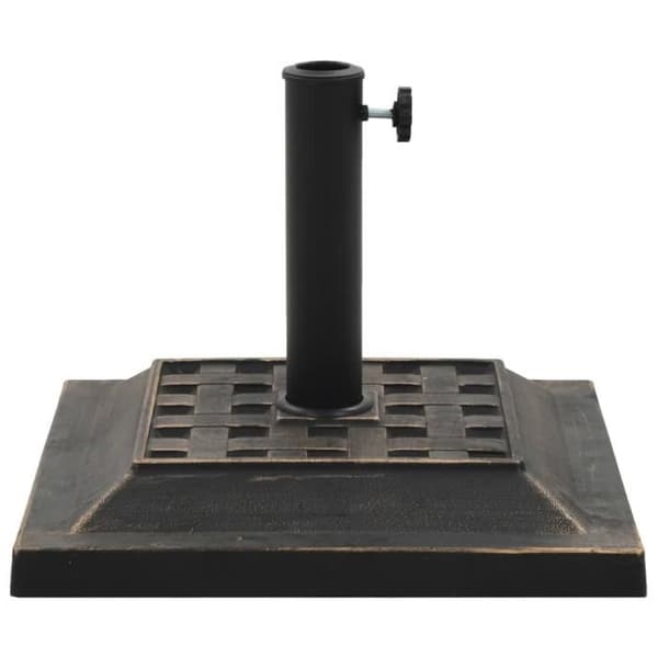 vidaXL Square Parasol Base Polyresin 12 kg Brons