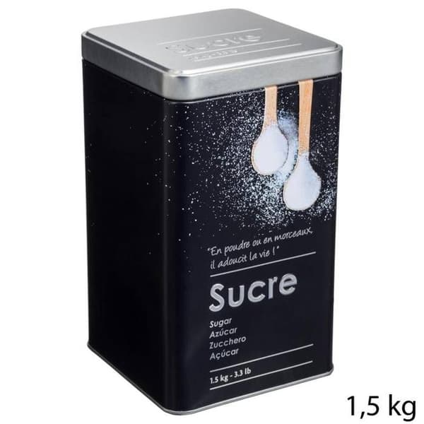 Sockerlåda i metall "Black Edition" svart - 5 five simply smart