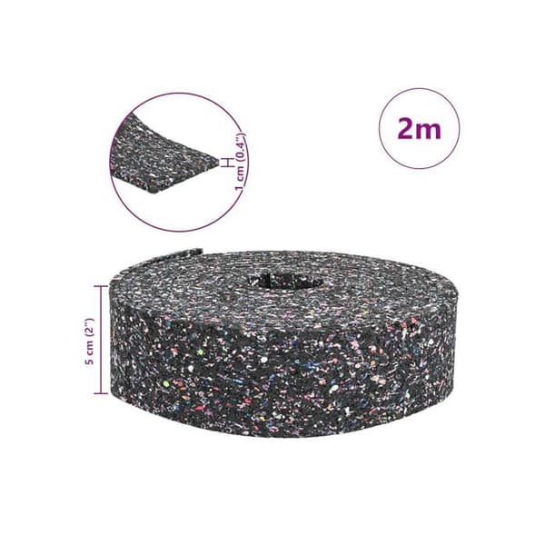 Svart gummirulle - vidaXL - 2000x10x0,3 cm - Halkskydd - Slitstark - Elastisk