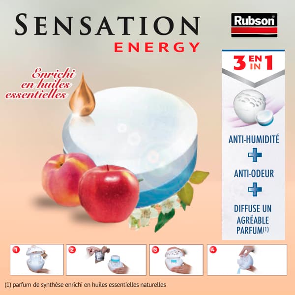RUBSON Refill SENSATION 3in1 Aroma Energy Fruit Pack med 2 refill