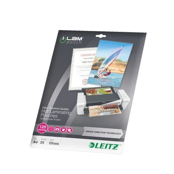 Plastfickor A4 - LEITZ - 125 Mikron - UDT-system - Inmatningsindikering - A4-format