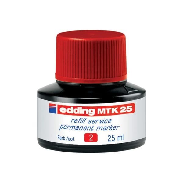 Permanent bläck EDDING MTK 25 - Röd - 25 ml