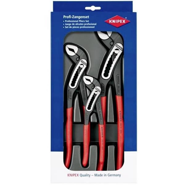 Set med 3 ALLIGATOR® multigriptång - KNIPEX - Halkfria handtag - Svart stål