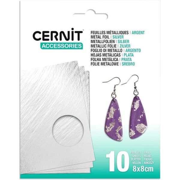 10 metalliserade ark - Silver - Kreativa hobbyer - Cernit