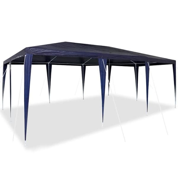 Festtält - 6x4 m - Blå - Polyester - Självbärande