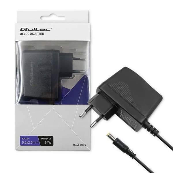 Strömförsörjning - QOLTEC - 24W - 12V - 2A - 5.5x2.5