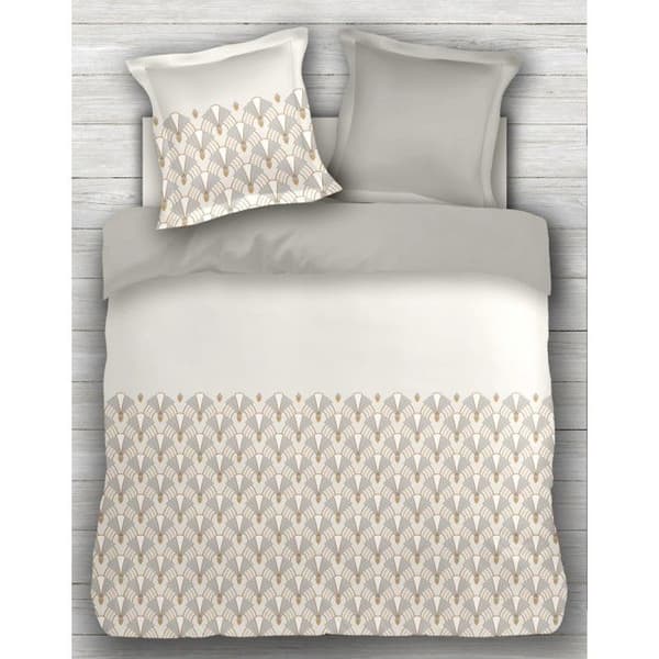3-delars täckeset i percale bomull 220x240 BEIGE