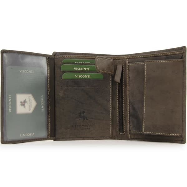 Läder plånbok - signerad Visconti (709) - RFID - Brun